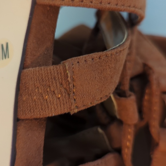 Style & Co Cognac Color  Tie Up Feature Heeled Sandals - Picture 8 of 8